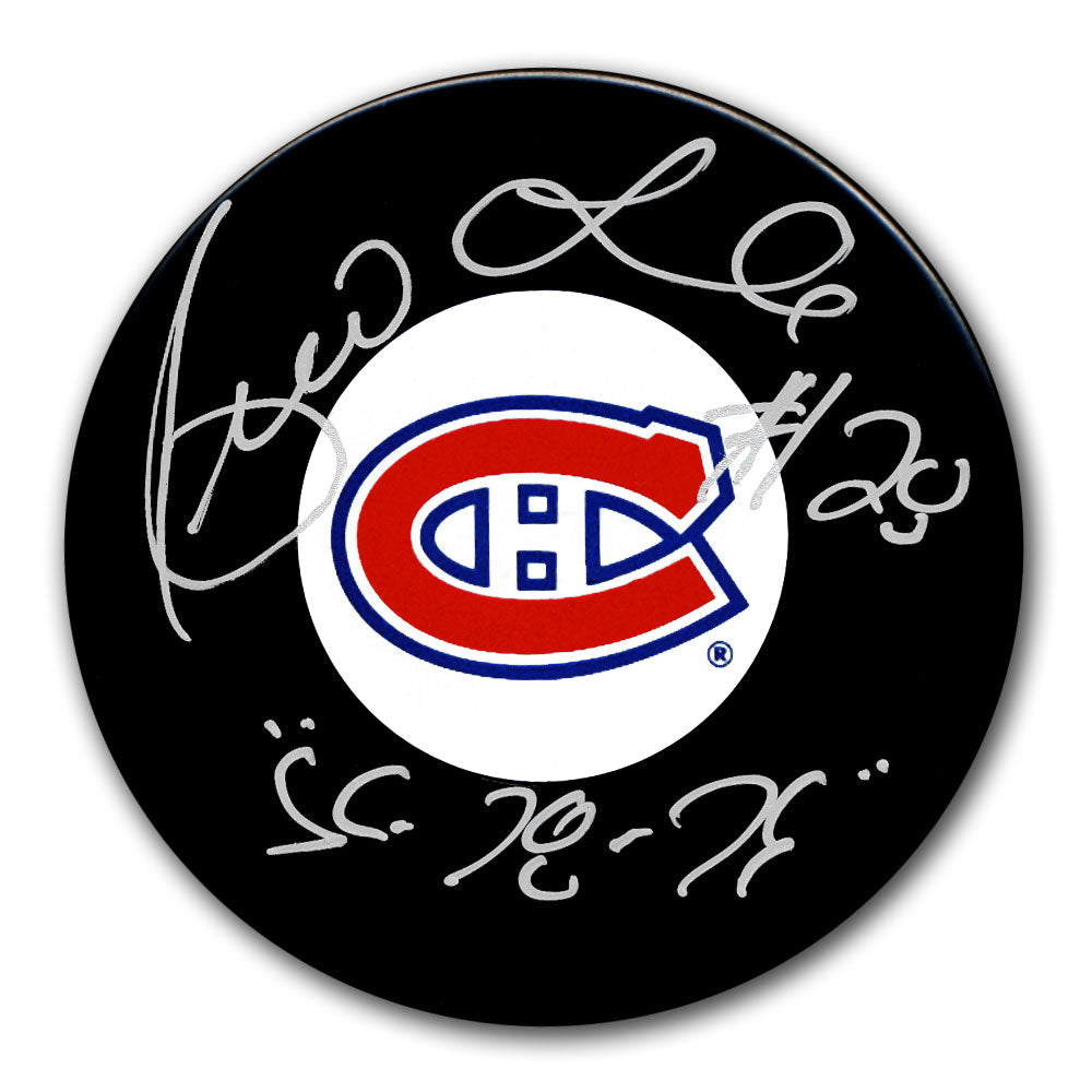 Pierre Larouche Montreal Canadiens SC Years Autographed Puck