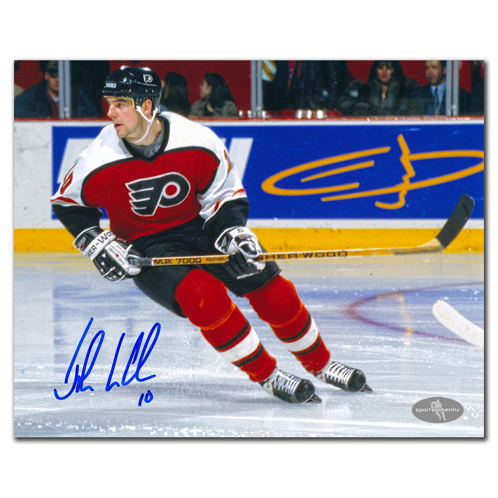 John LeClair Philadelphia Flyers ACTION Autographed 8x10