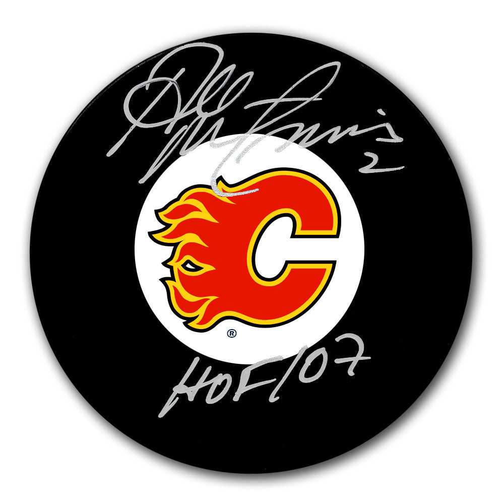 Al MacInnis Calgary Flames HOF Autographed Puck