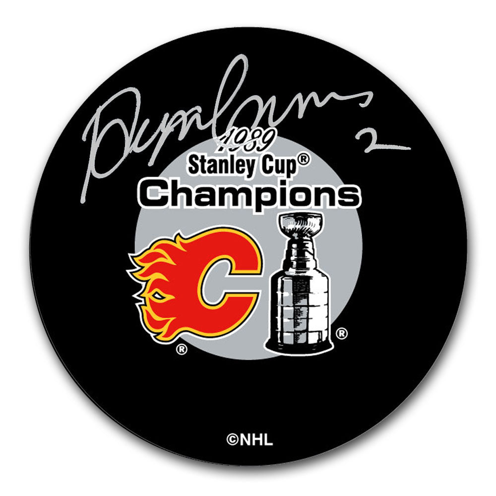 Al MacInnis Calgary Flames 1989 Stanley Cup Champions Autographed Puck