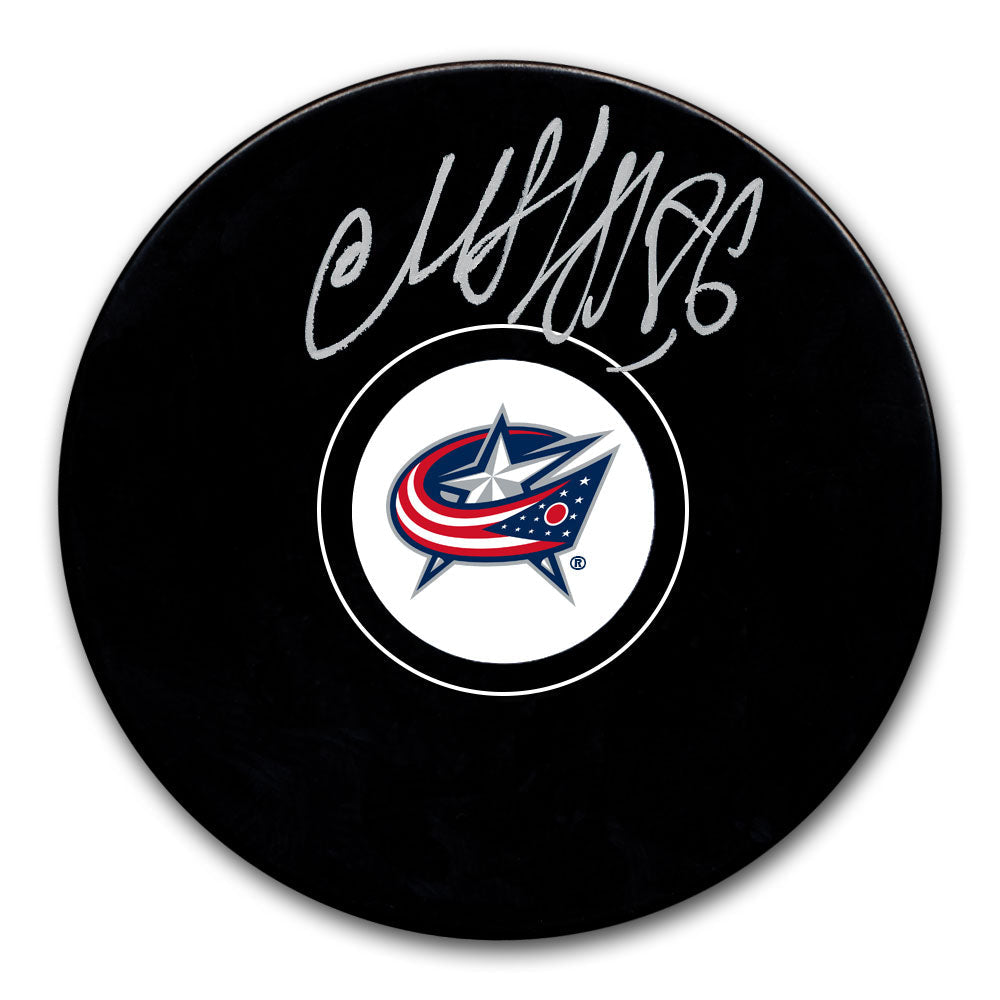 Rondelle autographiée des Blue Jackets de Columbus par Kirill Marchenko