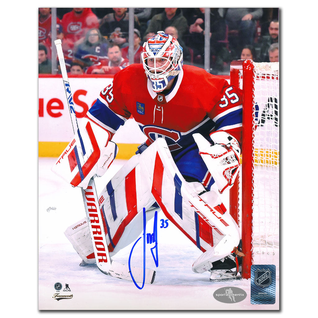 Sam Montembeault Montreal Canadiens ACTION Autographed 8x10