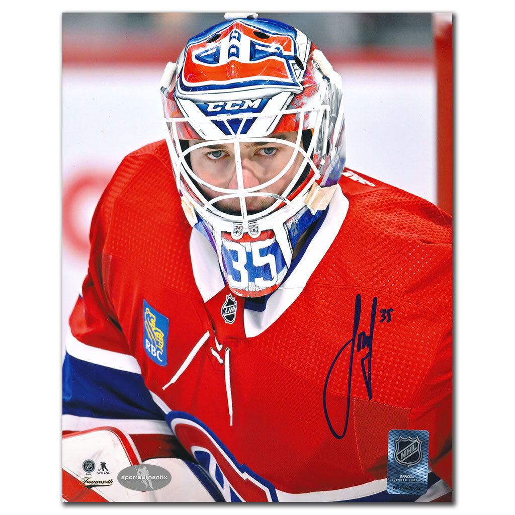 Sam Montembeault Montreal Canadiens CLOSE UP Autographed 8x10