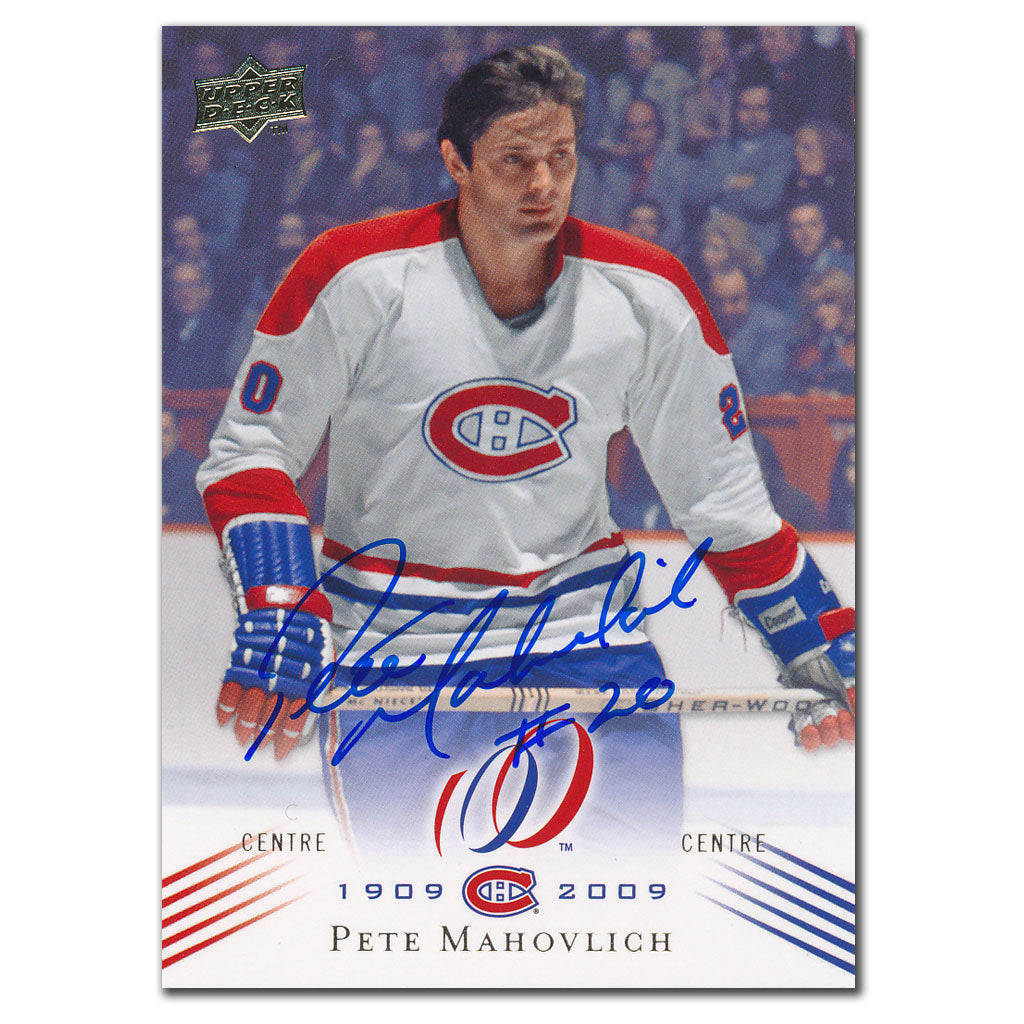 2008-09 Upper Deck Centenaire des Canadiens de Montréal Pete Mahovlich Carte autographiée #48