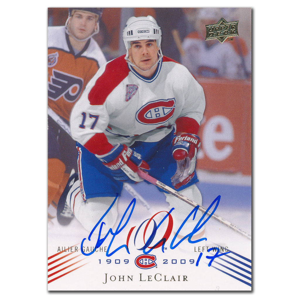 2008-09 Upper Deck Centenaire des Canadiens de Montréal Carte autographiée John LeClair #121