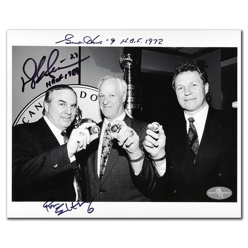 Gordie Howe, Darryl Sittler & Ron Ellis Triple Autographed 8x10