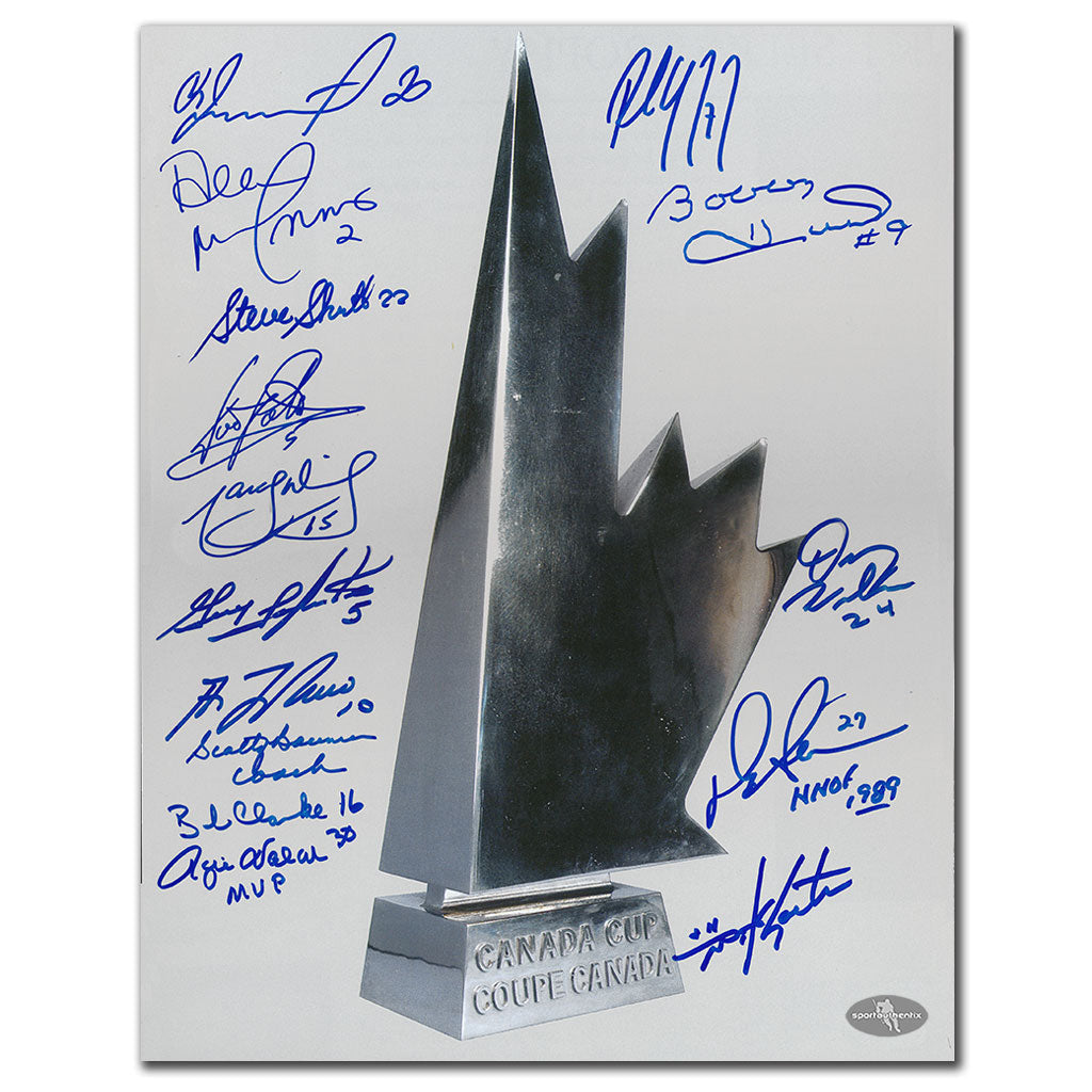 Canada Cup Trophy Team Canada Autographed 11x14 Photo Signed By 15