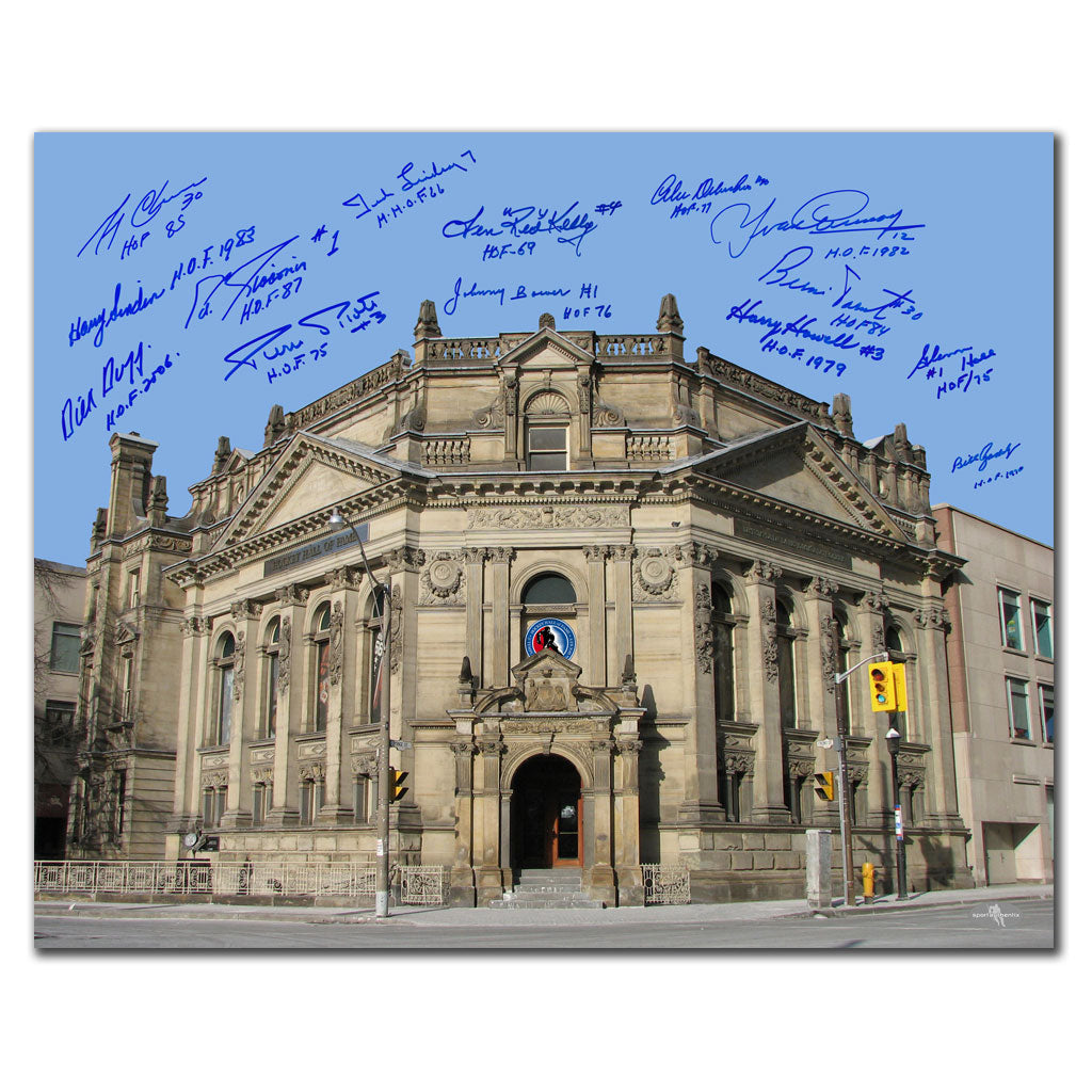 Hockey Hall of Fame Building Autographed 16x20 Signed by 14 Legends