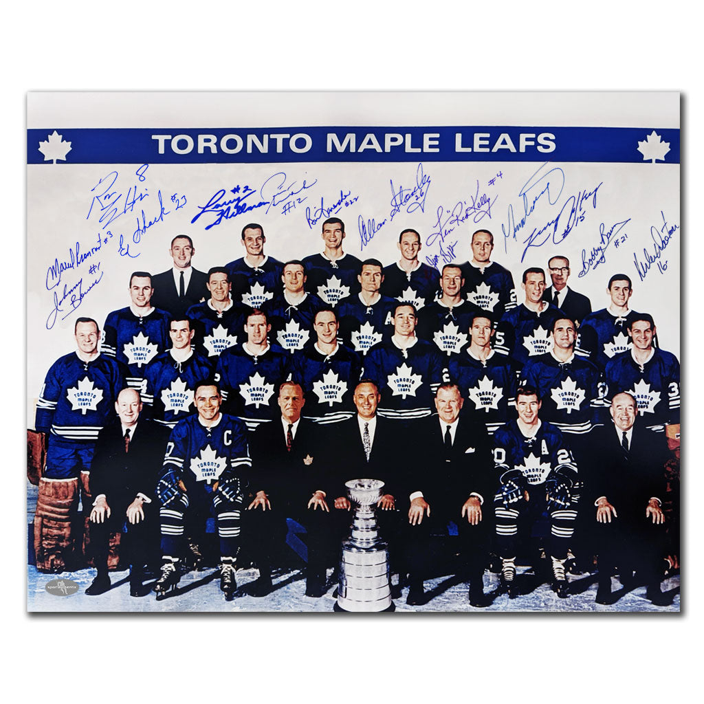 1967 Toronto Maple Leafs Stanley Cup Champions Team Autographed 16x20 Signed by 14