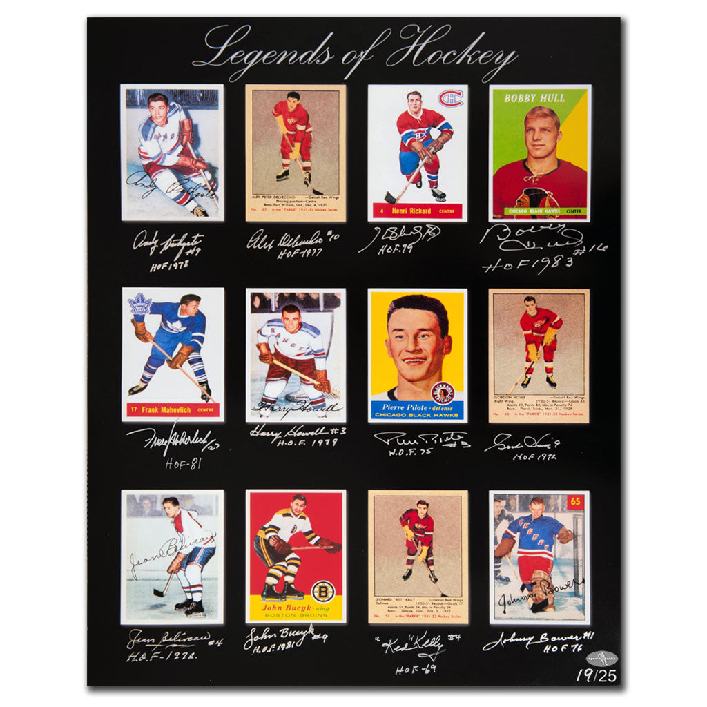 Legends Of Hockey Original 6 Hall Of Fame Greats Autographed 16x20 Signed by 12