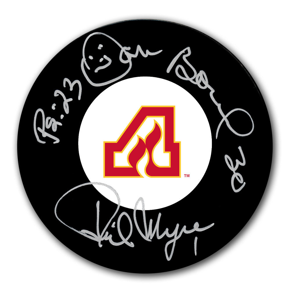 Dan Bouchard & Phil Myre Atlanta Flames Autographed Puck