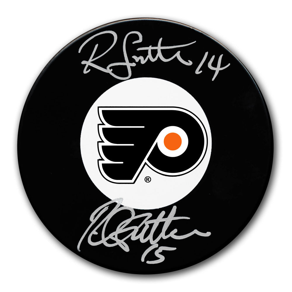 Ron Sutter & Rich Sutter Philadelphia Flyers Dual Autographed Puck