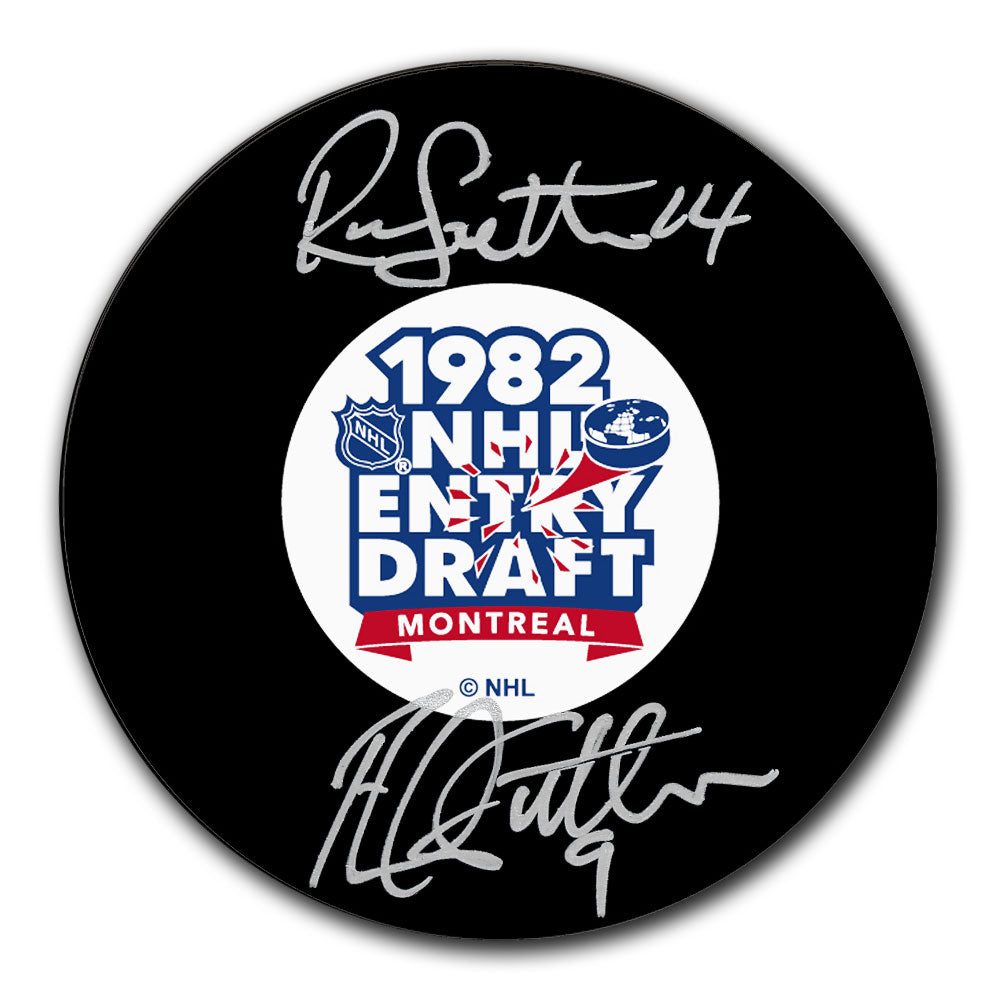 Ron Sutter & Rich Sutter 1980 NHL Draft Dual Autographed Puck