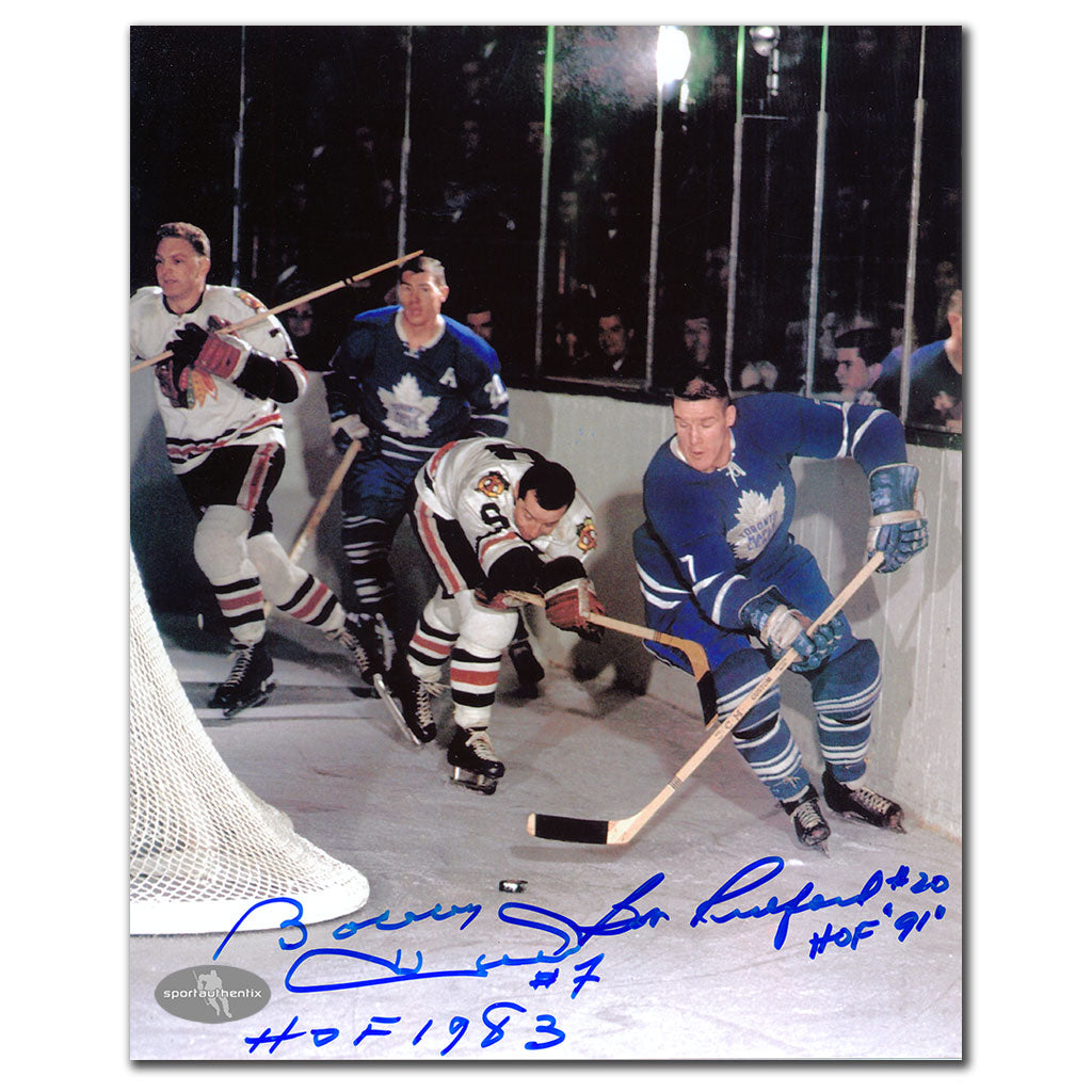 Bobby Hull vs Bob Pulford Dual Autographed 8x10 Photo