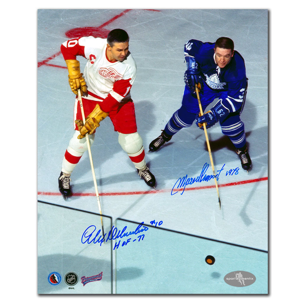 Alex Delvecchio vs Marcel Pronovost Dual Autographed 8x10 Photo