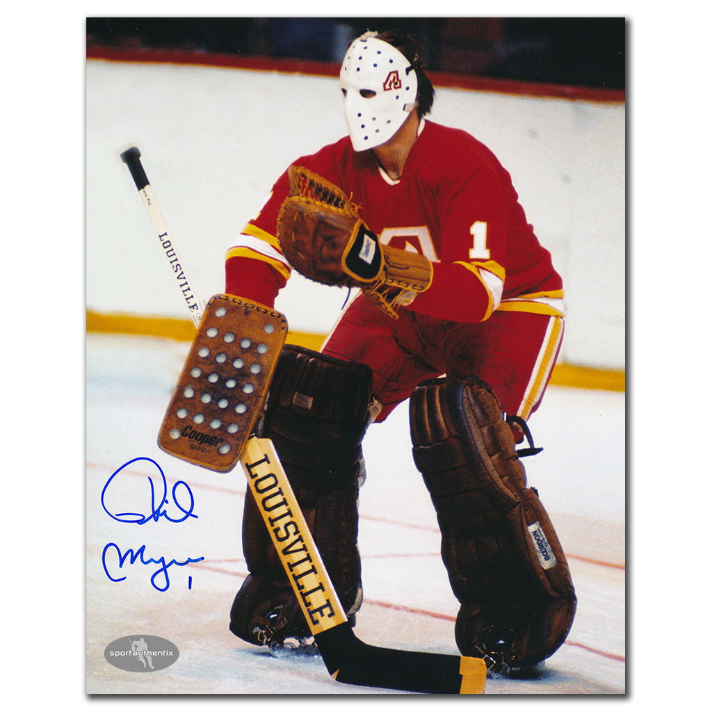 Phil Myre Atlanta Flames ACTION Autographed 8x10