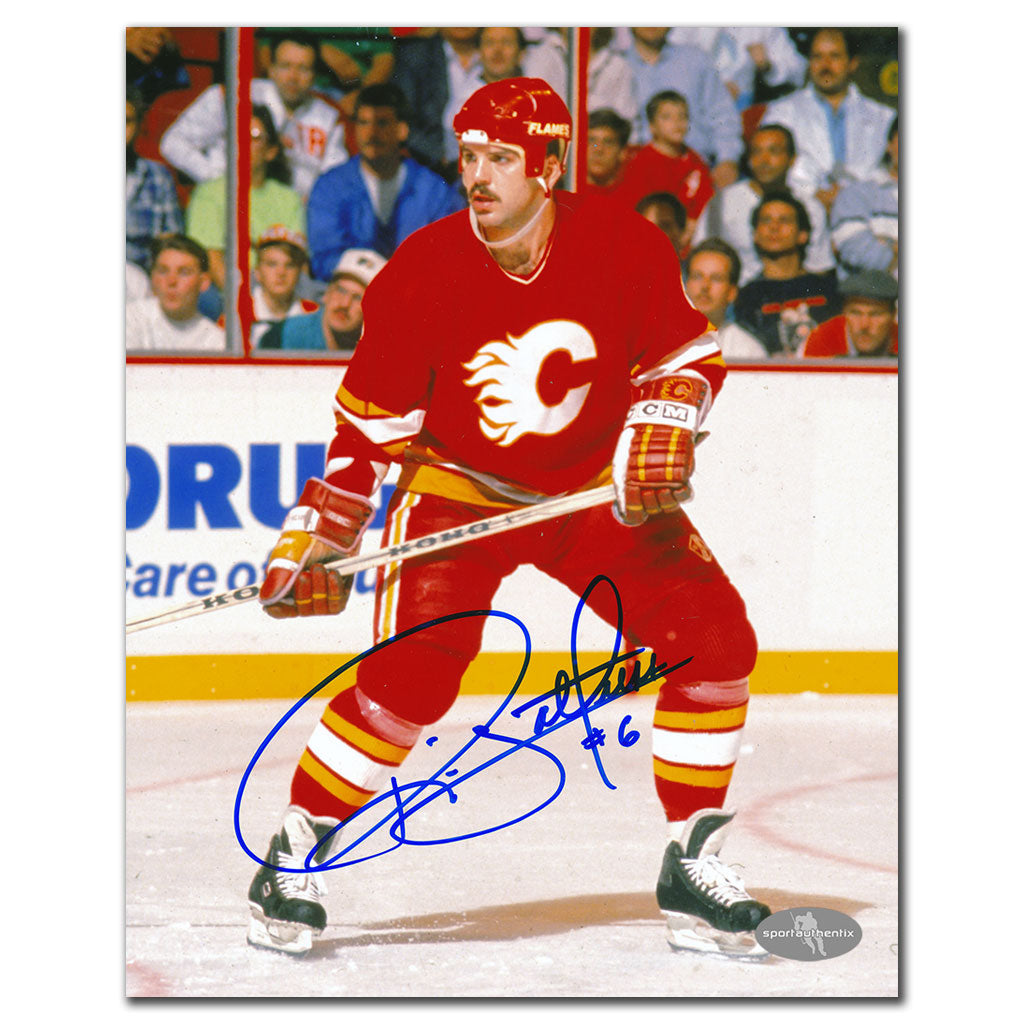 Ric Nattress Calgary Flames ACTION dédicacé 8x10