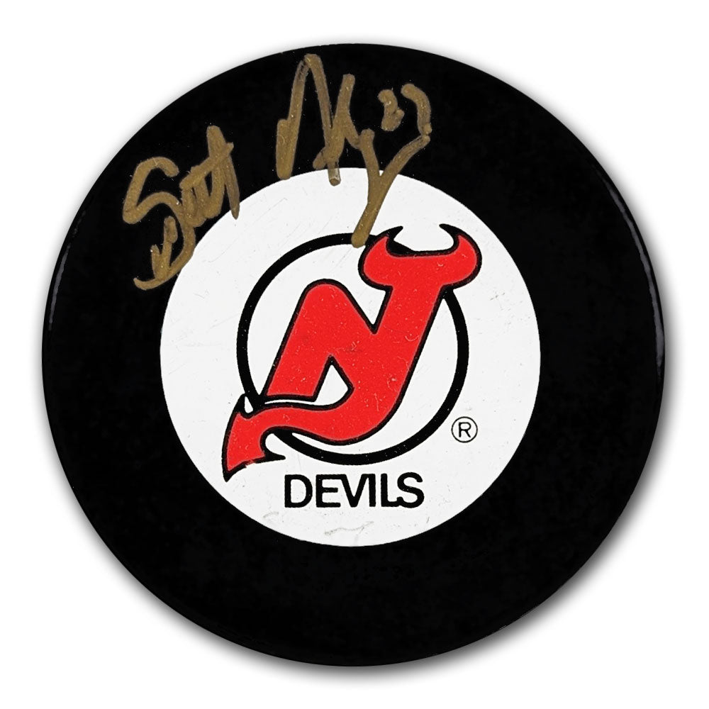 Scott Niedermayer New Jersey Devils GOLD Autographed Puck