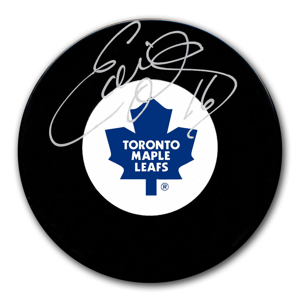 Rondelle autographiée par Ed Olczyk des Maple Leafs de Toronto