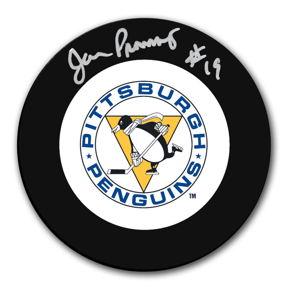 Rondelle autographiée rétro des Penguins de Pittsburgh de Jean Pronovost