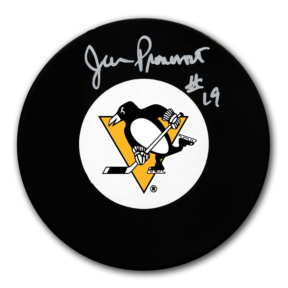 Rondelle autographiée des Penguins de Pittsburgh par Jean Pronovost