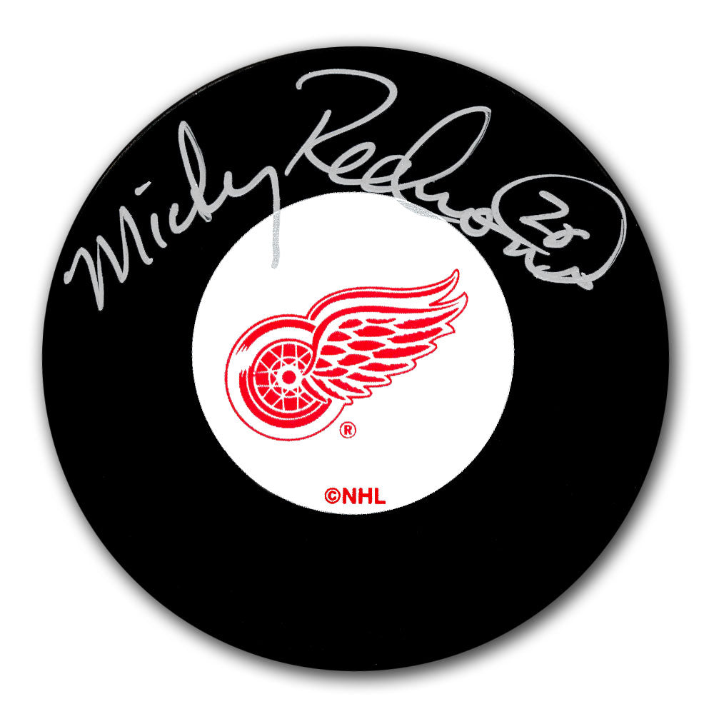 Mickey Redmond Detroit Red Wings Autographed Puck