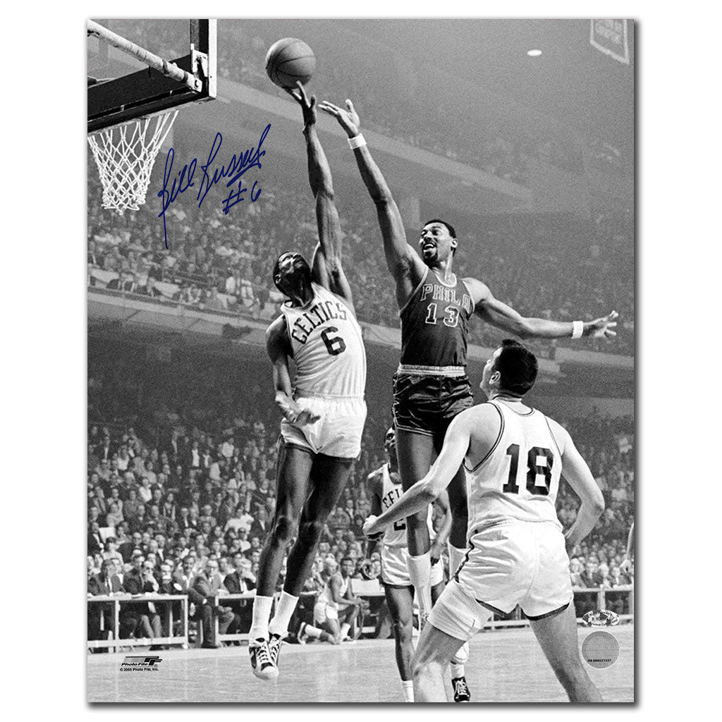 Bill Russell Boston Celtics vs Wilt Chamberlain Autographed 16x20 Rich Altman