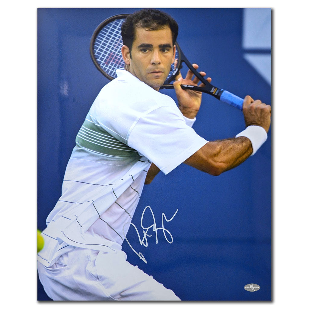 Pete Sampras 2002 US Open Tennis Autographed 16x20 Photo