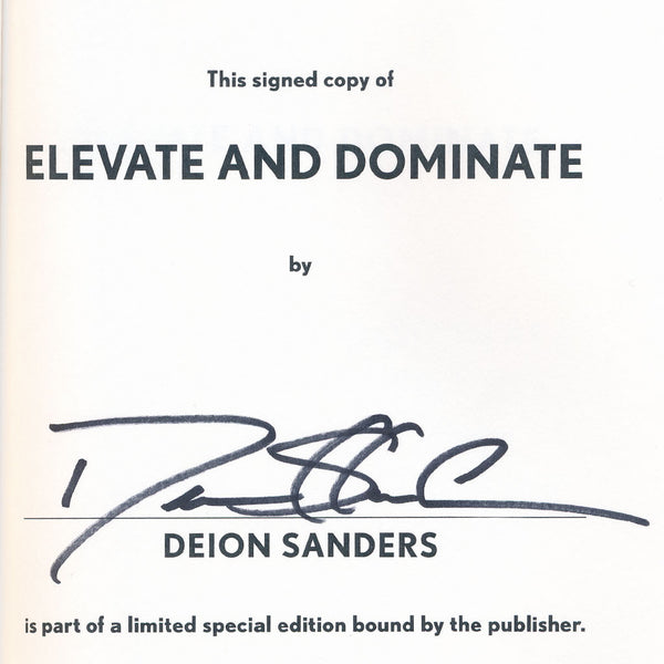 Deion Sanders ELEVATE AND DOMINATE Signed Edition Hardcover Book