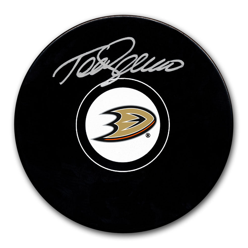 Rondelle autographiée des Ducks d'Anaheim Teemu Selanne