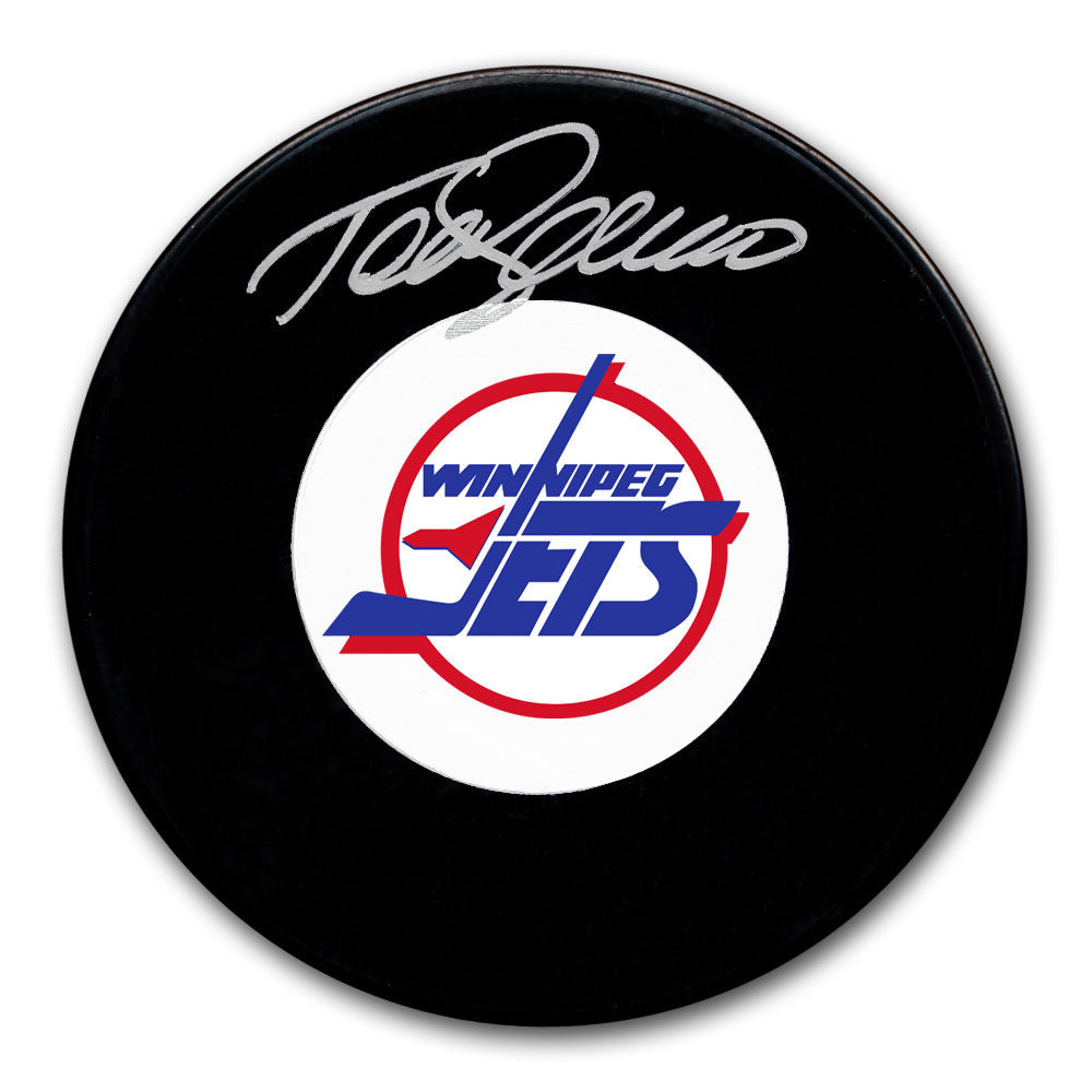 Rondelle autographiée des Jets de Winnipeg Teemu Selanne