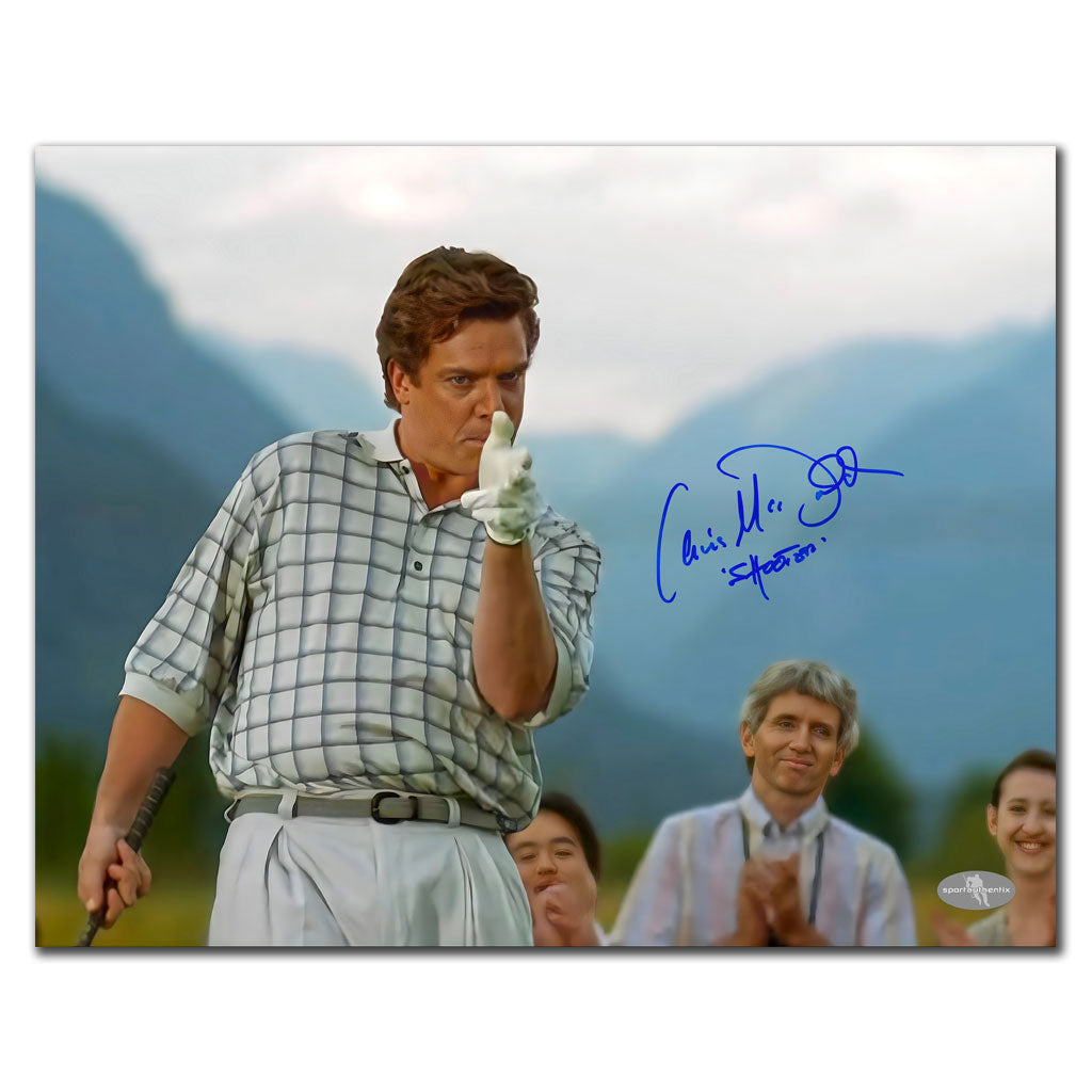 Christopher McDonald HAPPY GILMORE Shooter McGavin PIECES OF SH*T LIKE YOU FOR BREAKFAST Signed 11x14 Photo