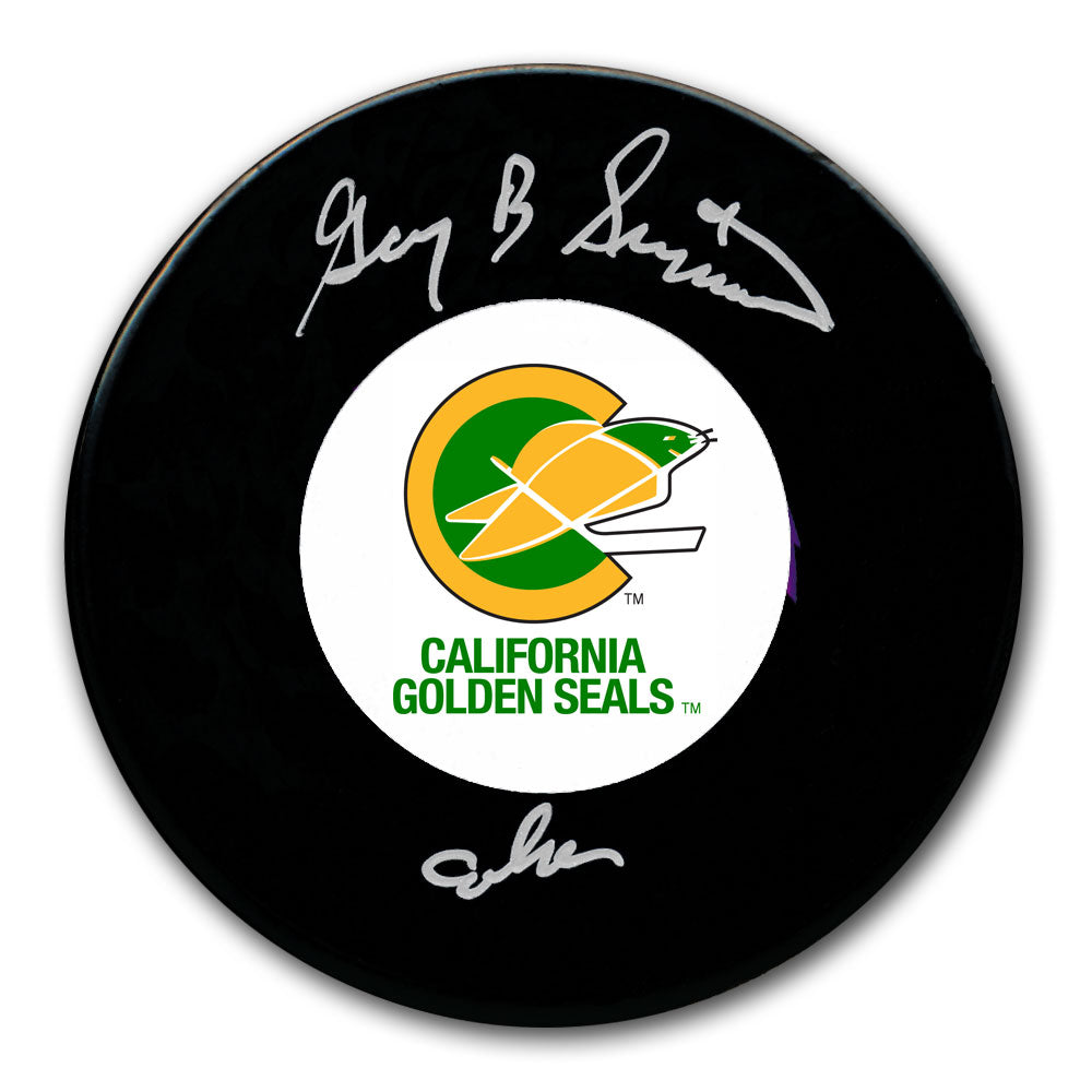 Gary Simmons California Golden Seals Autographed Puck