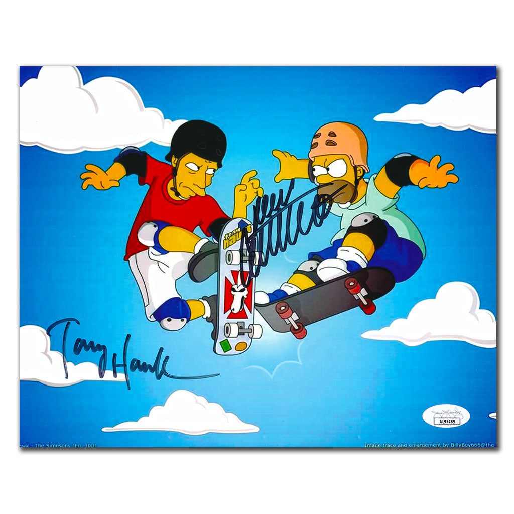 Tony Hawk & Dan Castellenetta THE SIMPSONS Homer vs Tony Hawk Skateboarding Dual Signed 8x10 Photo