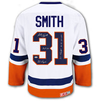 Billy Smith New York Islanders STATS CCM Autographed Jersey