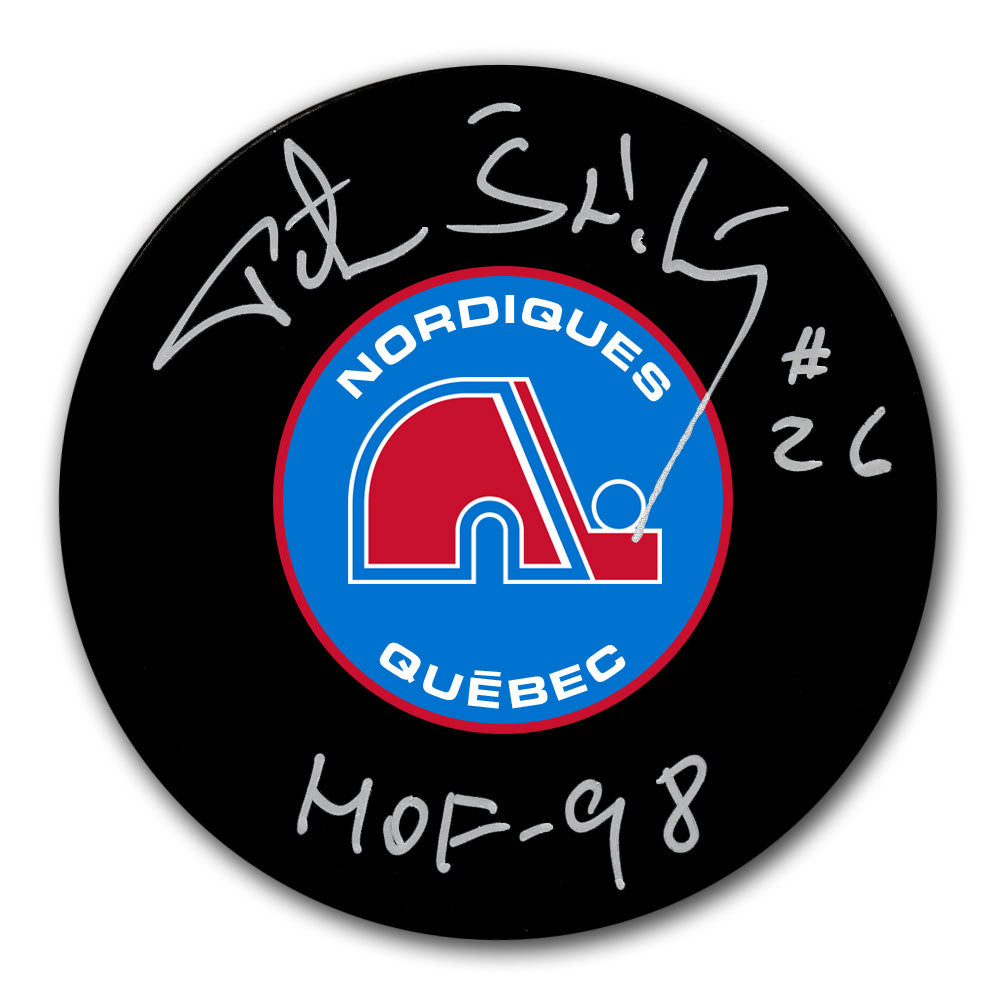 Rondelle autographiée du HOF des Nordiques de Québec de Peter Stastny