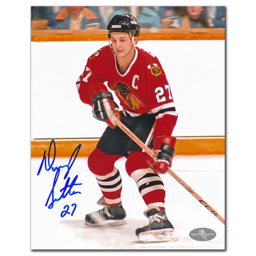 Darryl Sutter Chicago Blackhawks ACTION Autographed 8x10