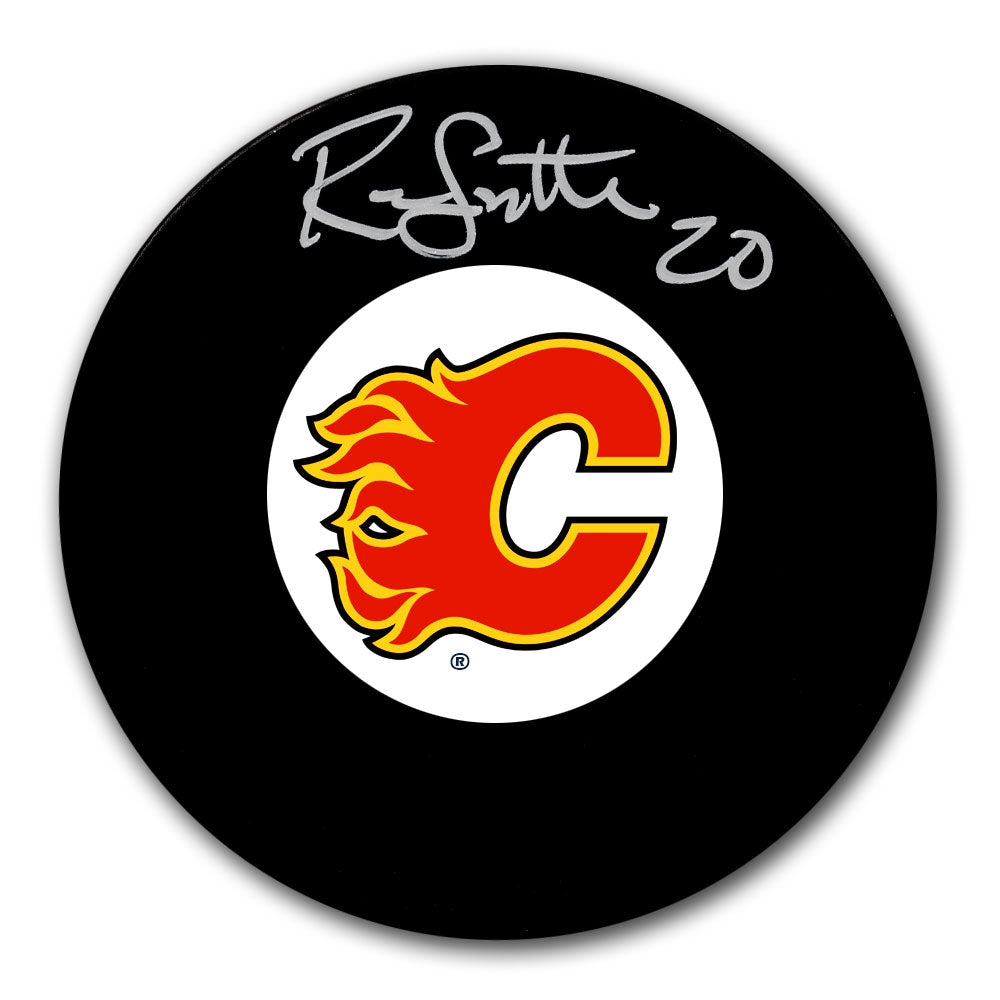 Rondelle autographiée par Ron Sutter des Flames de Calgary