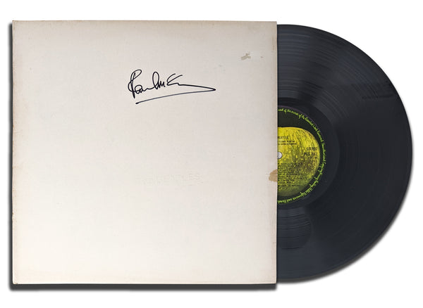 Paul McCartney a signé l'album vinyle dédicacé des Beatles THE WHITE ALBUM LP