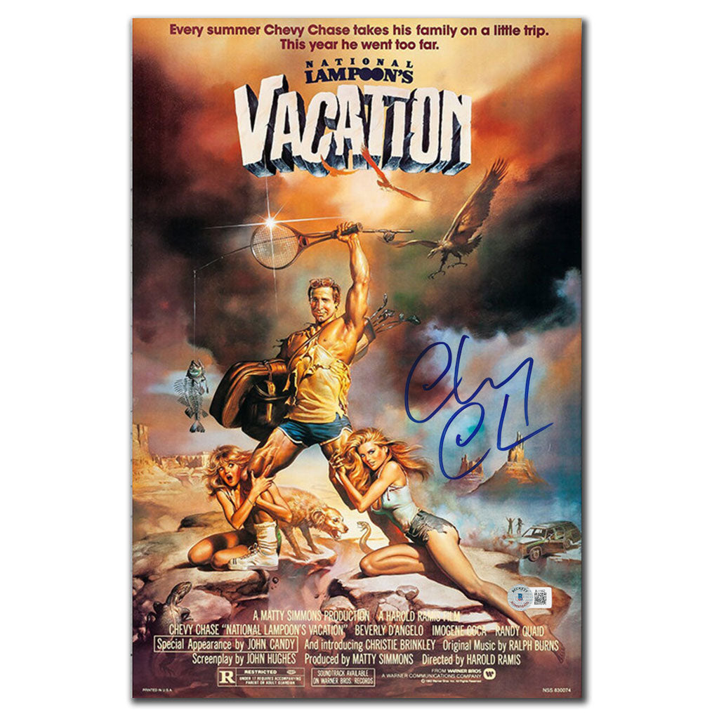 Chevy Chase VACATION Signed 11x17 Movie Poster BAS COA